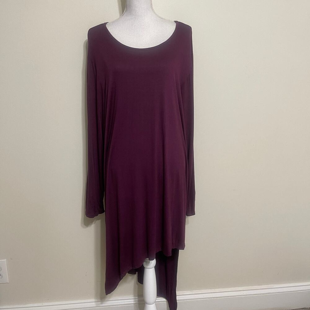 24 Seven Women's Plum Comfort‎ Apparel Fit back Extra Hang Dress Size 3X